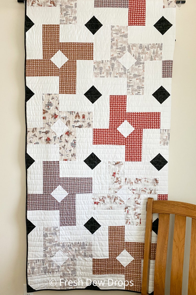 Digital PDF Pattern: Thoughtful Pattern 5 sizes-layer cake fat quarter eighth quilt pattern-very simple easy quick precut quilt pattern image 1