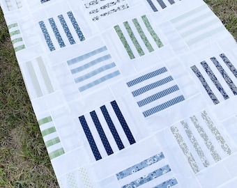 Digital PDF Pattern: Sweet Sticks Quilt Pattern 5 sizes-honey bun quilt pattern-very simple quick quilt pattern-easy precut quilt pattern