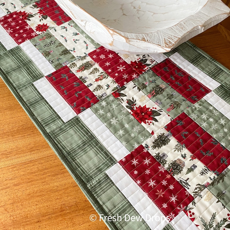 Digital PDF Pattern: Charming Ripples a charm pack 5 squares scrappy table runner quilt pattern, simple easy charm pack pdf quilt pattern image 2