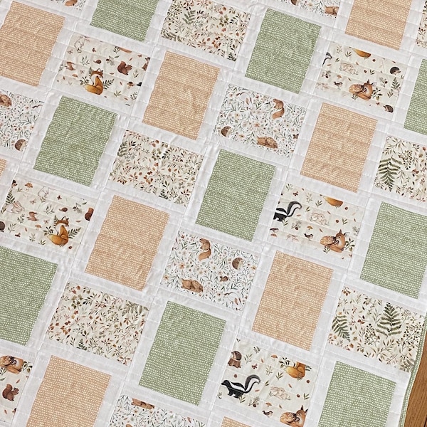 Babyknuffels DIGITALE pdf Little Fawn-quiltpatroon: 2 maten en indelingen