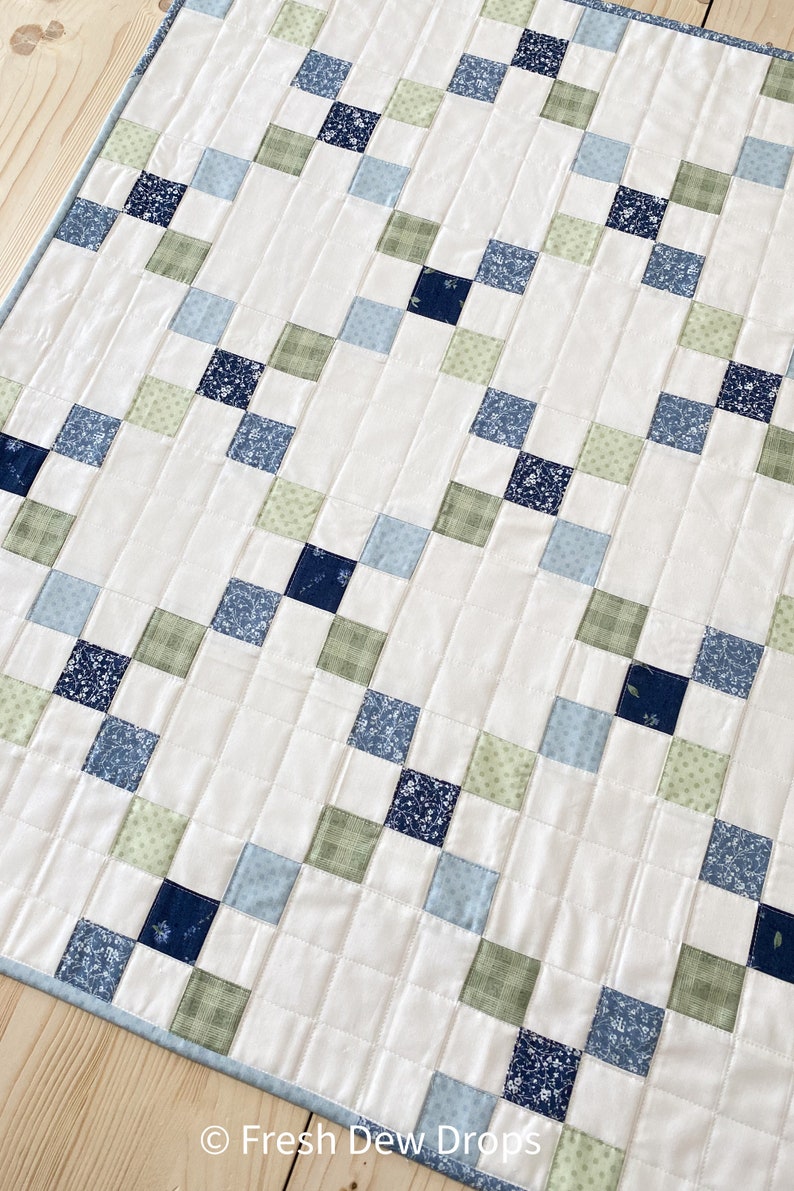 Digital PDF Pattern: Simple Irish Chain Table a yardage scrappy strip table runner topper quilt pattern, simple easy pdf quilt pattern image 9