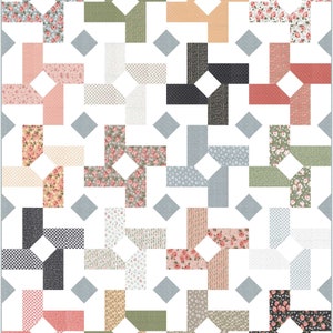 Digital PDF Pattern: Thoughtful Pattern 5 sizes-layer cake fat quarter eighth quilt pattern-very simple easy quick precut quilt pattern image 4