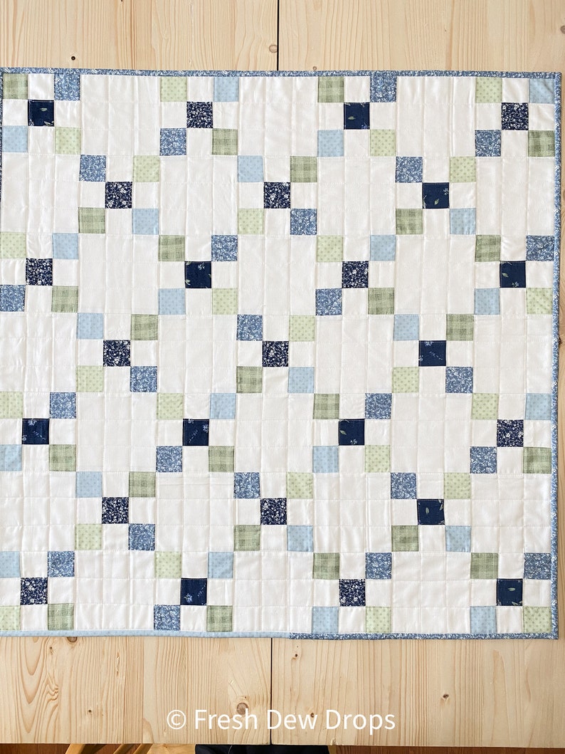 Digital PDF Pattern: Simple Irish Chain Table a yardage scrappy strip table runner topper quilt pattern, simple easy pdf quilt pattern image 8