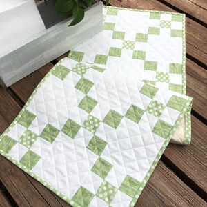 Digital PDF Pattern: Simple Irish Chain Table a yardage scrappy strip table runner topper quilt pattern, simple easy pdf quilt pattern image 7