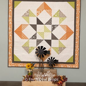 Digital PDF Pattern: Star Compass Barn Quilt pattern charm pack quilt pattern, layer cake quilt pattern, simple precut pdf quilt pattern image 8