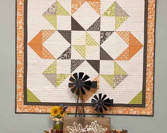 Edredón Star Compass Barn PAPEL IMPRESO Patrón: Charm Pack, Layer Cake