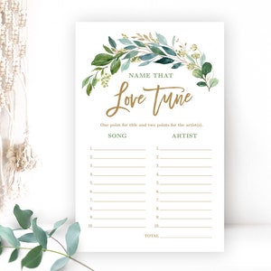 Name That Love Tune, Bridal Shower Game, Printable Bridal Party Games ...