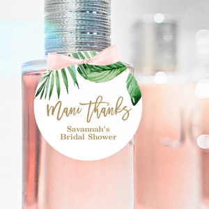 Mani-thanks Bridal Shower Favor Tags, Editable Bridal Shower Favor Tag ...