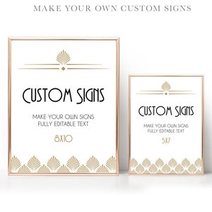 Custom Wedding Sign Templates, Editable Art Deco Wedding Sign Template, Portrait, 8x10 and 5x7 Inch, DIY, Printable, Gatsby, Shell, VW46