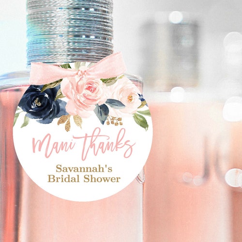 Mani-thanks Bridal Shower Favor Tags Printable Bridal Shower - Etsy