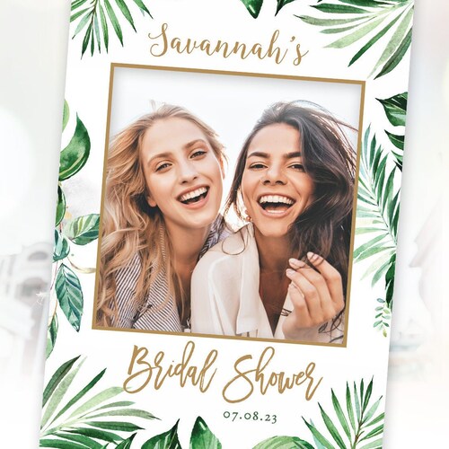 Tropical Theme Photo Prop Frame Printable Template Greenery - Etsy