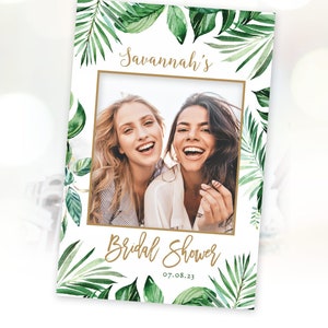 Tropical Greenery Bridal Shower Photo Prop Frame, Printable Bridal Shower Photo Booth Prop Template, Photo Prop Poster Sign, 24x36, VWC81