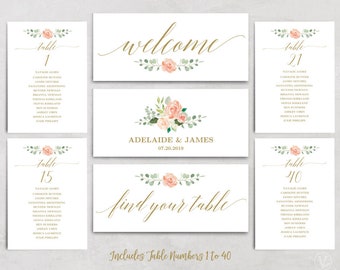 wedding seating chart template header signs and table seating etsy