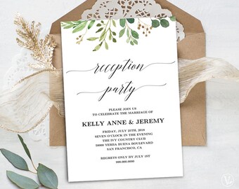 reception invitation etsy