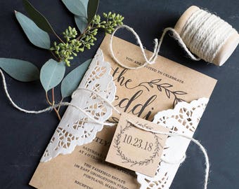rustic wedding invitation etsy