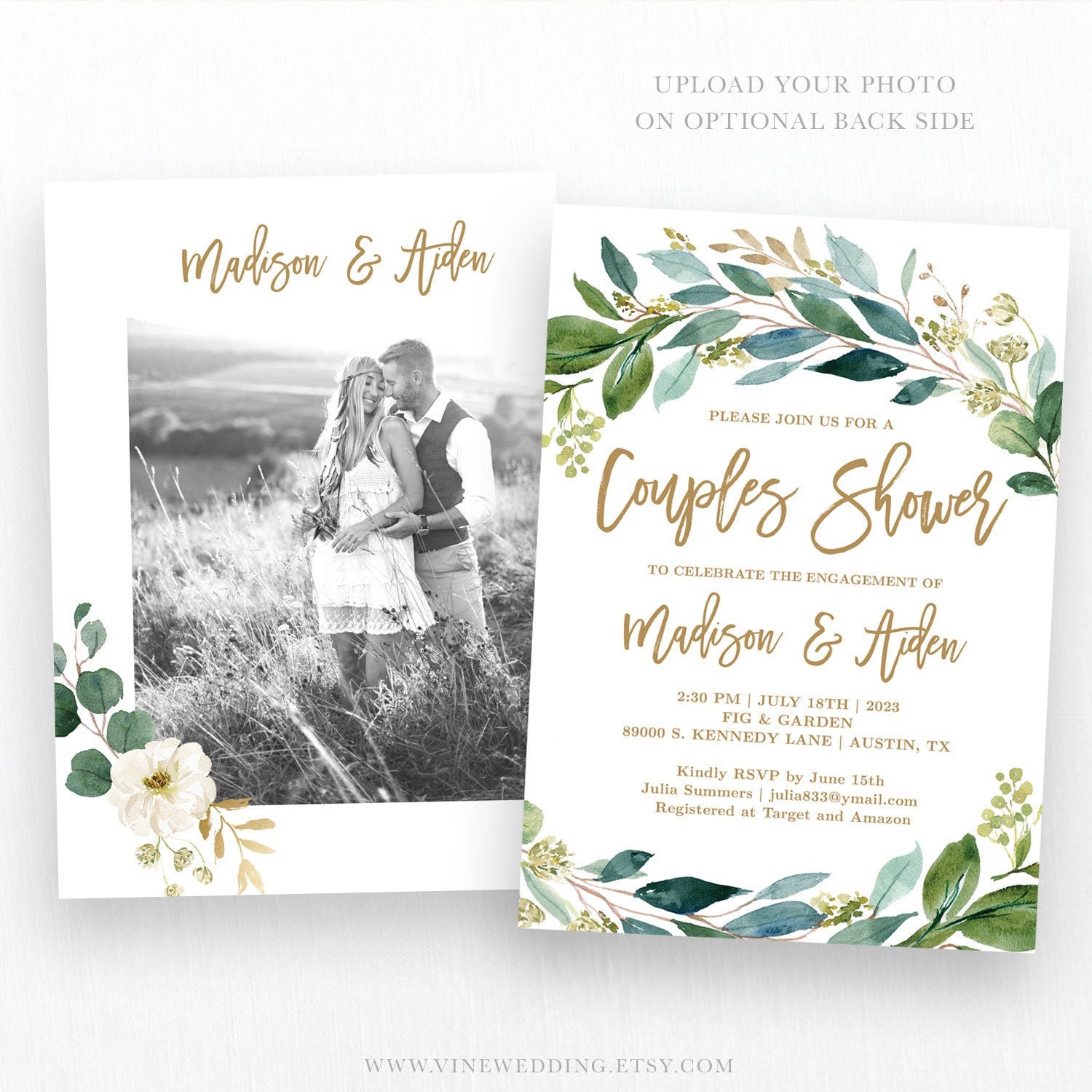 Couples Shower Invitation Template Editable Printable | Etsy
