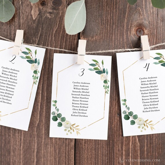 Seating Chart Cards For Wedding