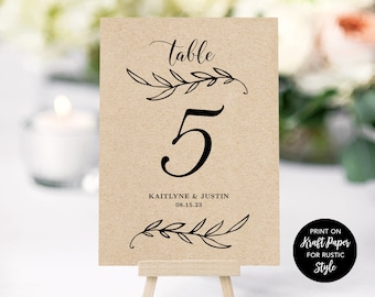 Wedding Table Numbers, Reserved and Head Table Signs Included, Printable Wedding Table Numbers, Editable, 5x7 and 4x6, VW01