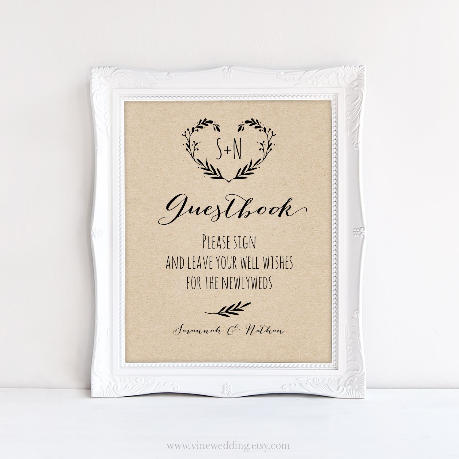 Wedding Guestbook Sign Printable Wedding Guest Book Sign