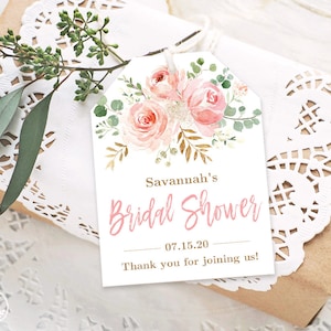 Bridal Shower Favor Tags, Printable Bridal Shower Favor Tag Template ...