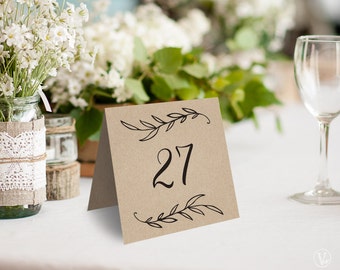 Wedding Table Numbers 1–40, Rustic Wedding Table Numbers Template, Reserved and Head Table Signs Included, Tent Style, TN08, VW01