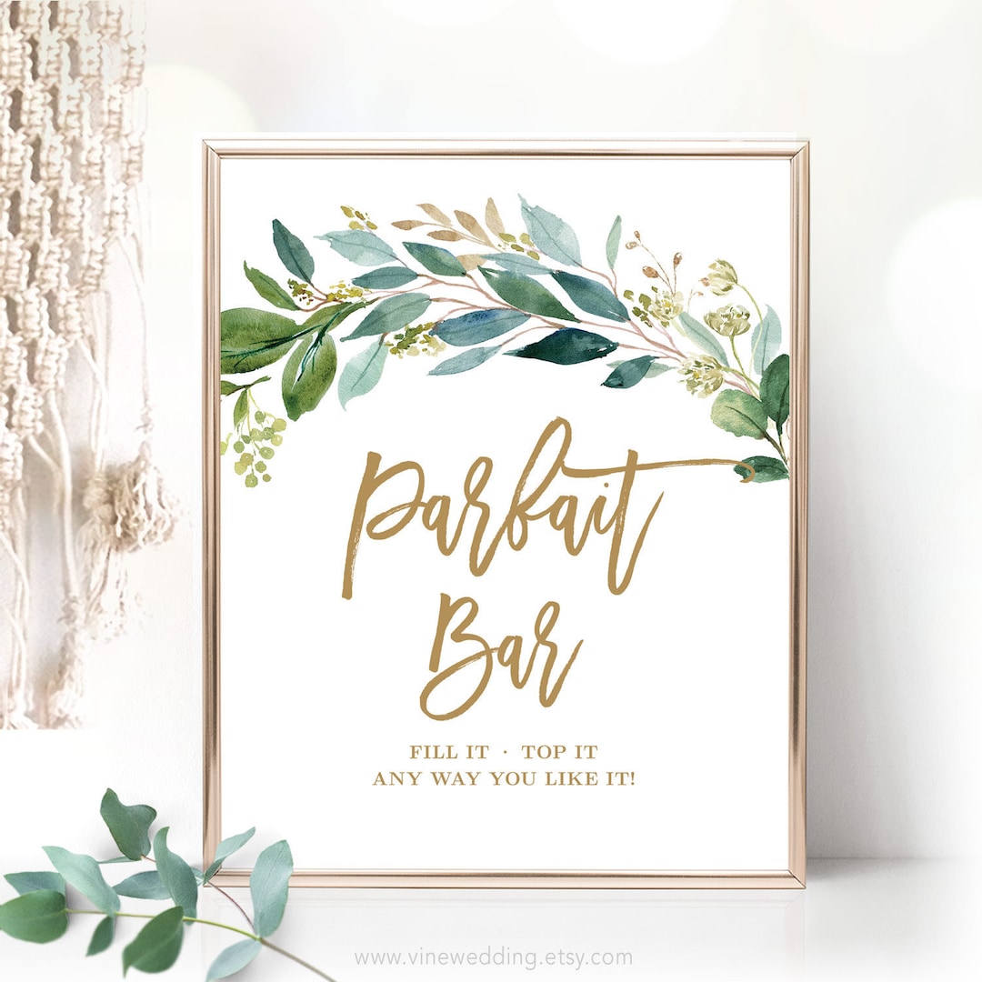 Parfait Bar Sign, Printable Bridal Shower Sign, DIY Parfait Bar Sign ...
