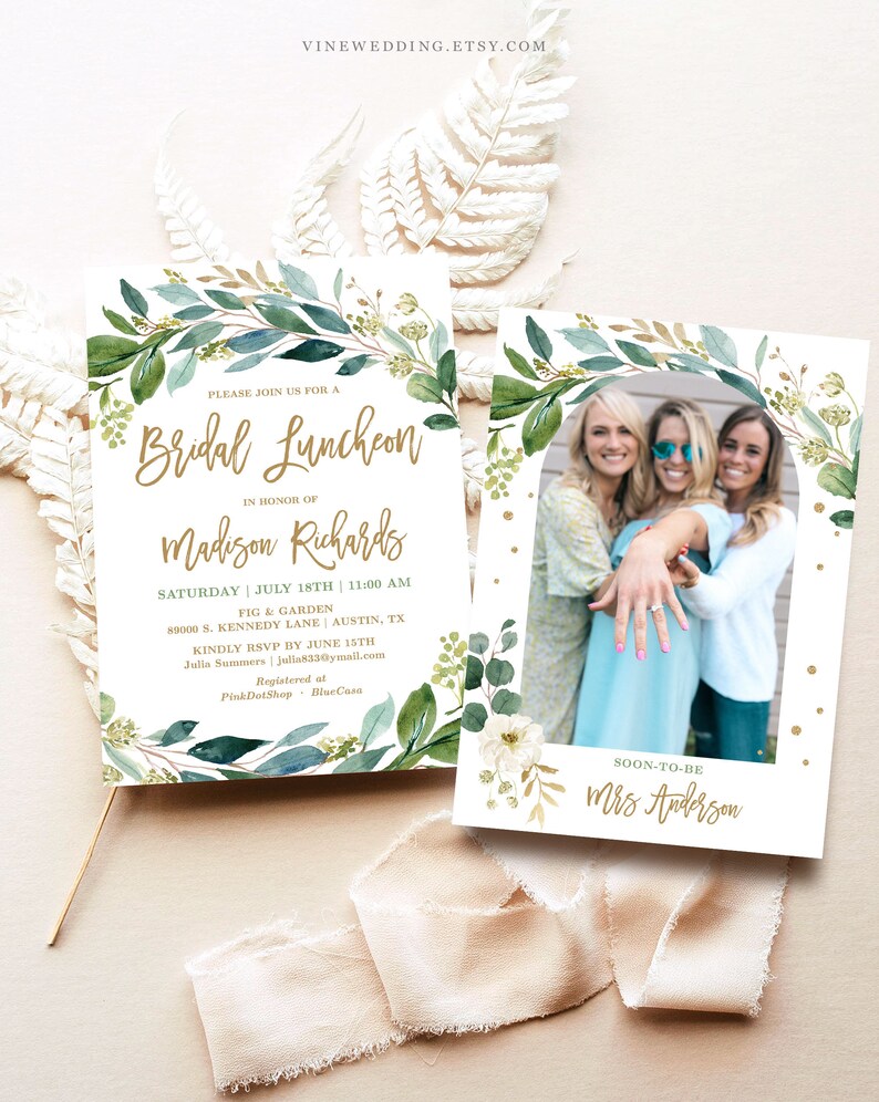 Bridal Luncheon Invitation Template Editable Printable - Etsy
