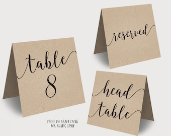 Wedding Folded Table Numbers - Etsy