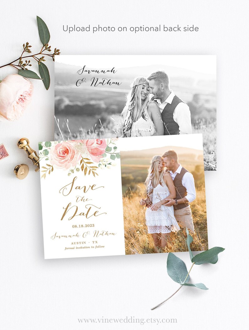 Photo Save the Date Card Printable Save the Date Card - Etsy