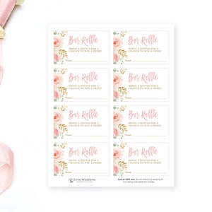 Bridal Shower Bar Raffle Sign and Raffle Tickets, Printable Bar Raffle ...