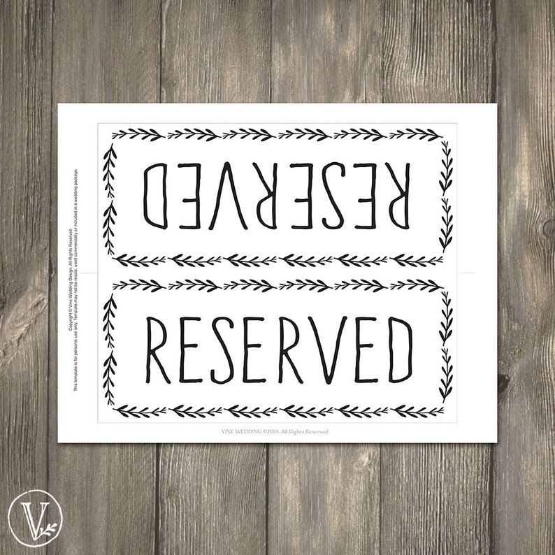 Printable Free Reserved Template