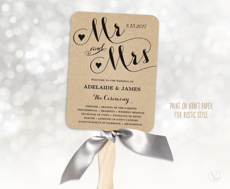 Wedding Fans Printable Wedding Fan Program Template Fan Etsy