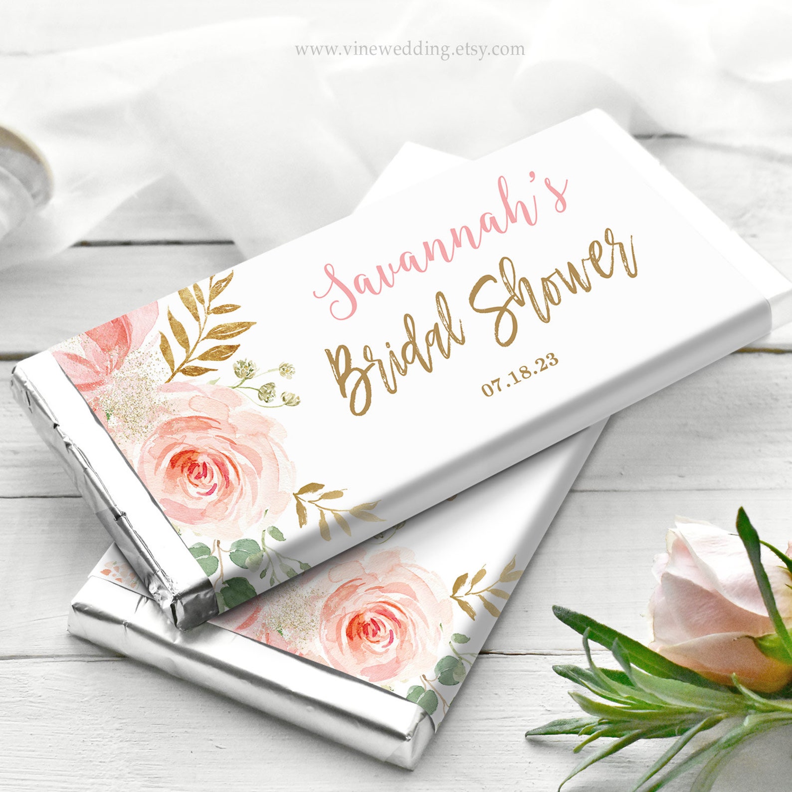Bridal Shower Chocolate Bar Wrapper Printable Chocolate Bar Etsy UK