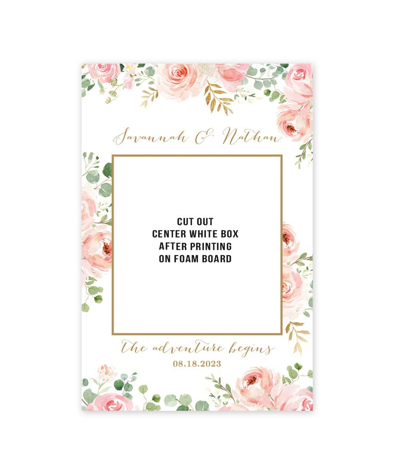 Wedding Photo Prop Frame, Printable Wedding Photo Frame Prop Template ...