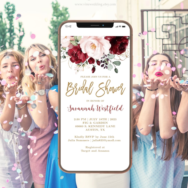 Digital Bridal Shower Invitation Template Textable Phone - Etsy