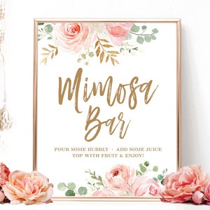 Free Mimosa Bar Sign, Instant Download Printable - Printable Market