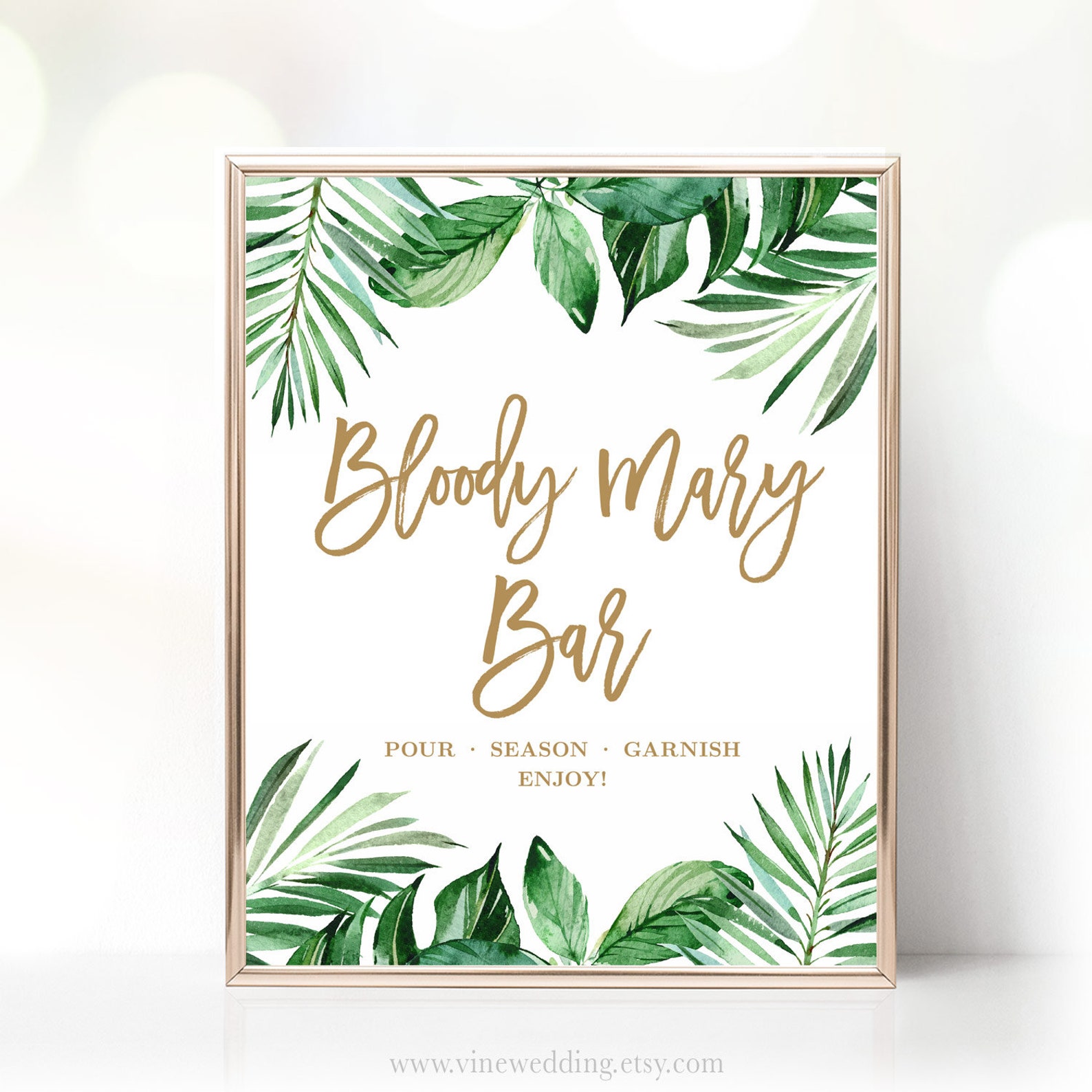 Bloody Mary Bar Sign Printable Bloody Mary Bar Sign Bridal - Etsy