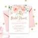 Bridal Shower Invitation Template, Editable, Printable Bridal Shower Invitation Card, Blush Pink Floral, Gold, VWC95 