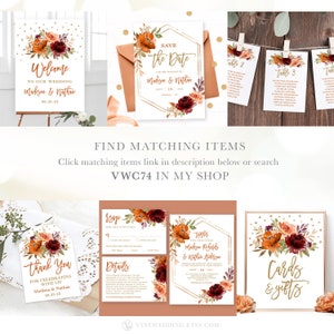 Fall in Love Sign, Printable Autumn Table Decor Sign, Bridal Shower, Wedding, Fall, Autumn ...