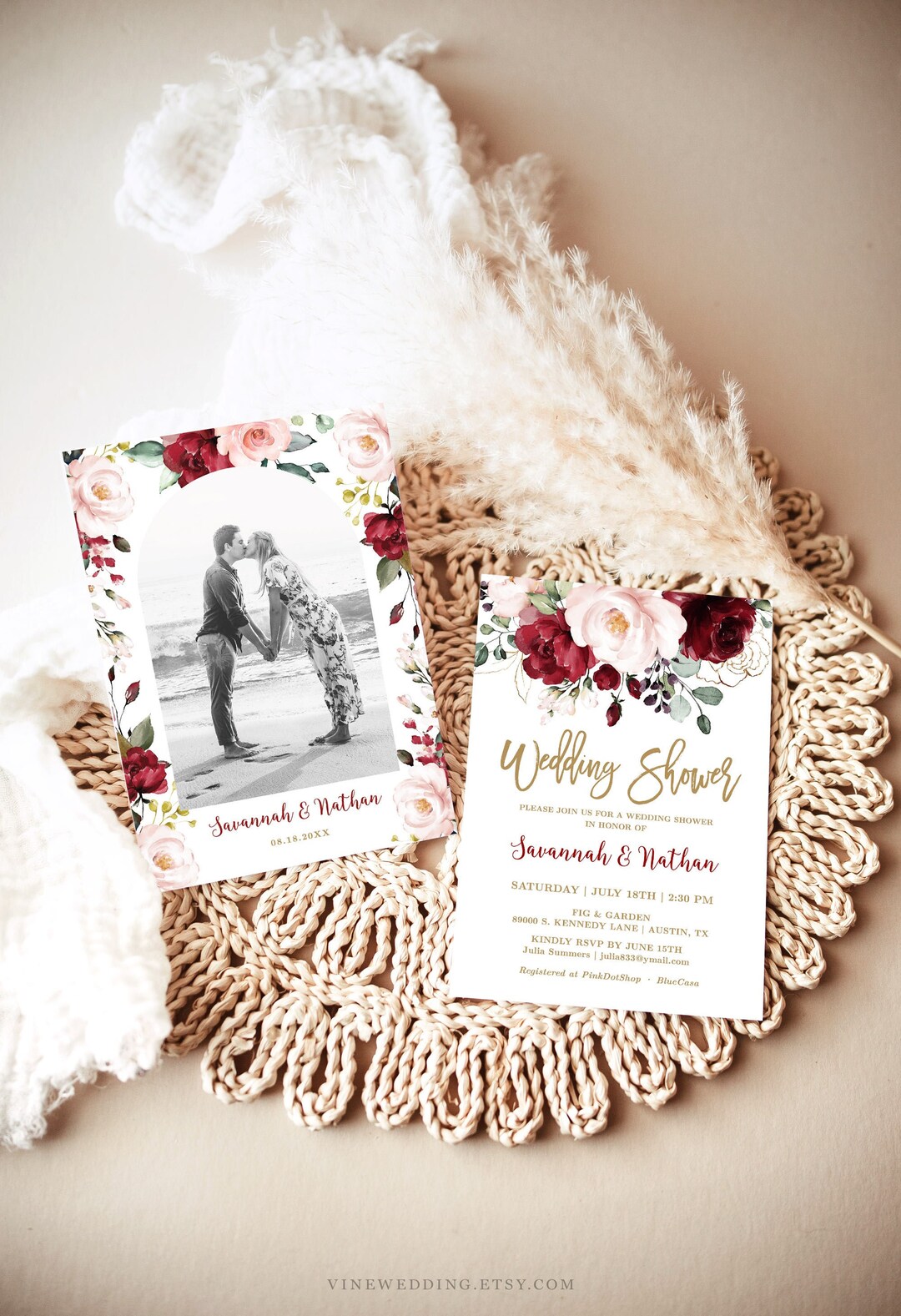 Editable Wedding Shower Invitation Template, Printable Wedding Shower ...