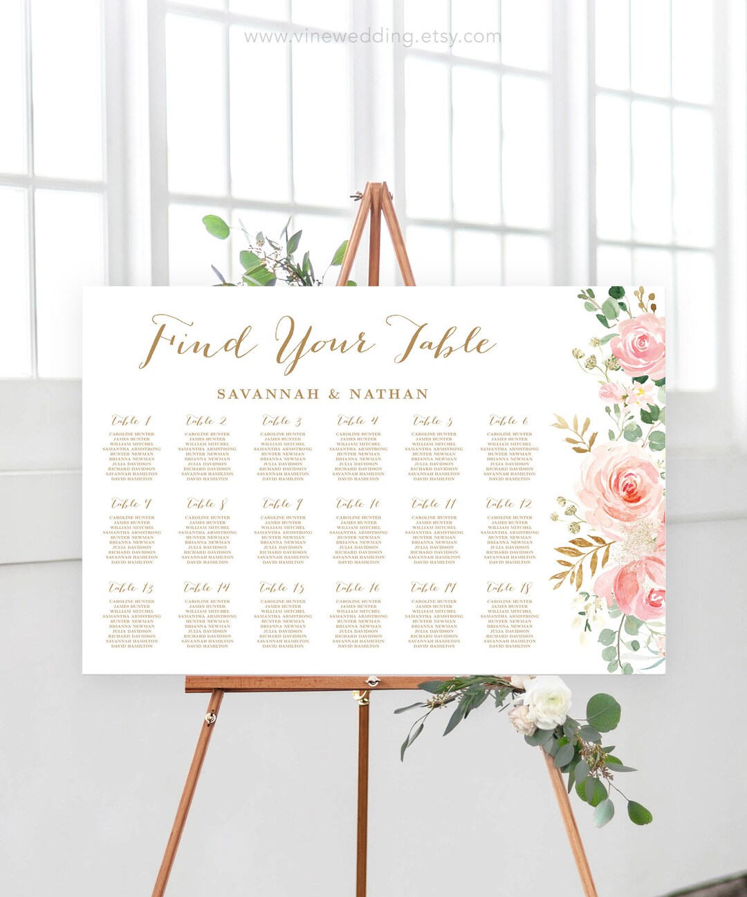 Wedding Seating Chart Template, Printable Wedding Seating Chart Poster, Editable Seating Chart ...