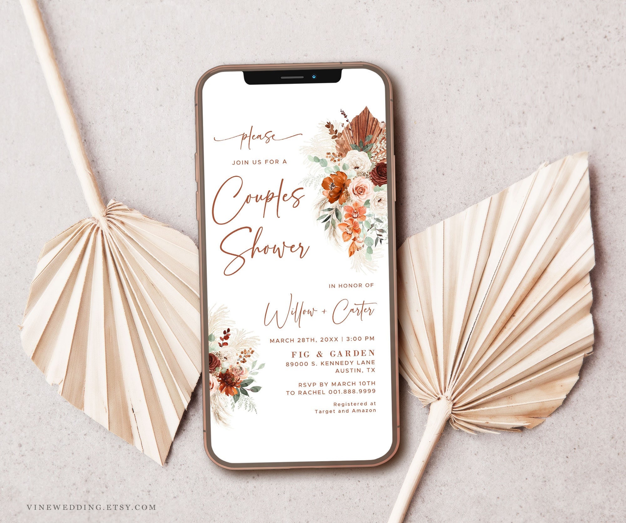Digital Couples Shower Invitation, Textable Couples Shower Invitation ...