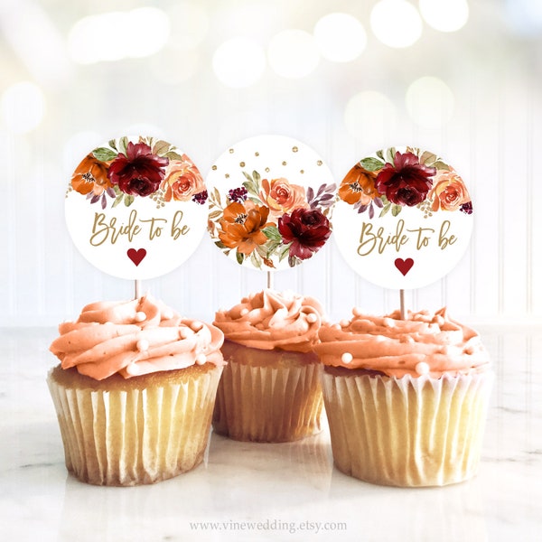 Fall Cupcake Toppers Etsy