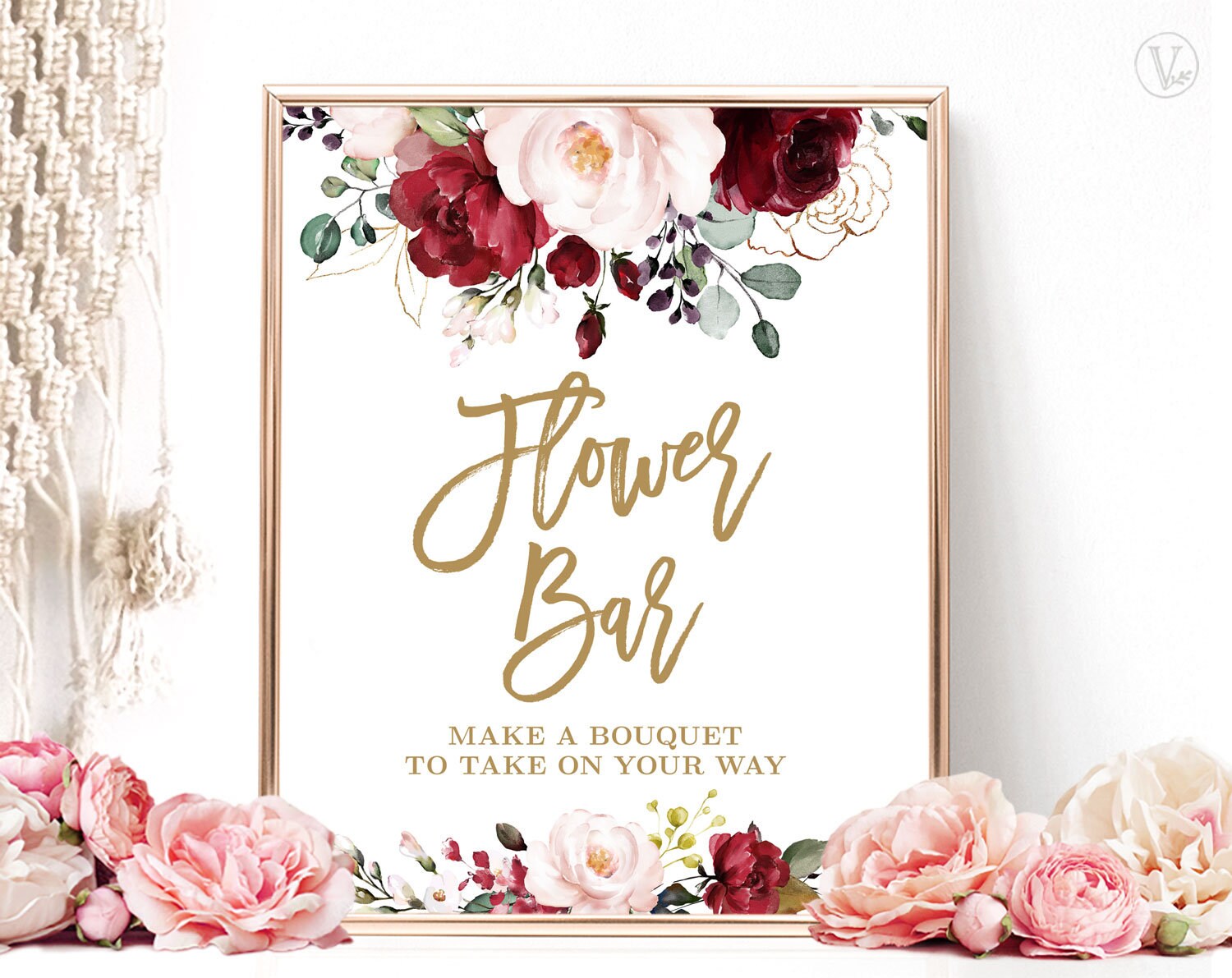 Flower Bar Sign, Printable Bridal Shower Flower Bar Sign, Make a Bouquet to Take on Your Way, Floral, Gold, VWC83 - Etsy flower-bar-sign-printable-bridal-shower-flower-bar-sign-make-a-bouquet-to-take-on-your-way-floral-gold-vwc83-etsy