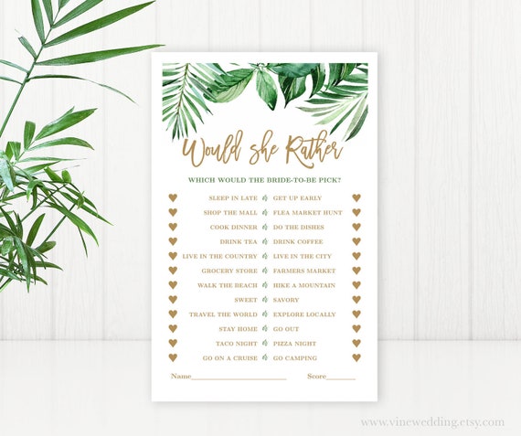 Paper Clever 'Would She Rather' Bridal Shower Game Pack - Floral Design, 25 Cards, Who Knows The Bride Best