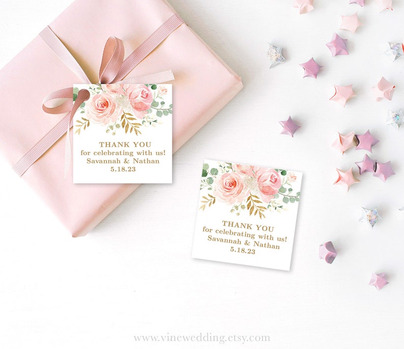 Square Wedding Favor Tags Printable Favor Tag or Label - Etsy