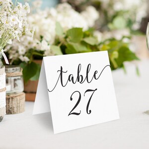 Wedding Table Numbers, Printable Tent Style Table Numbers, Kraft ...