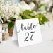 Wedding Table Numbers, Printable Tent Style Table Numbers, Kraft ...