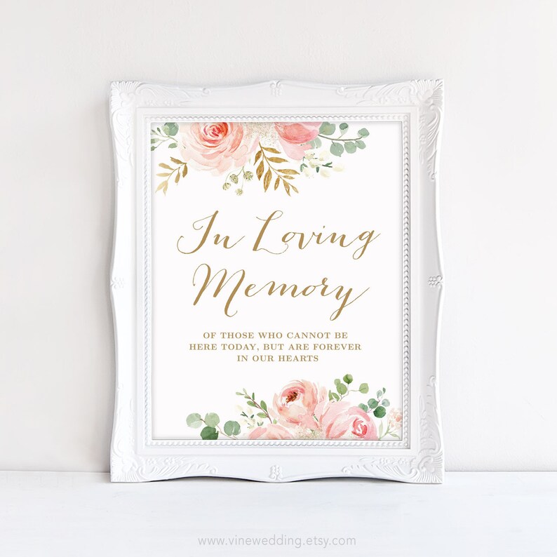 In Loving Memory Wedding Sign Printable in Loving Memory | Etsy