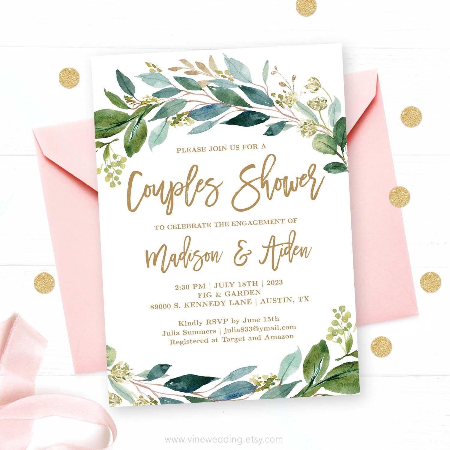 Couples Shower Invitation Template Editable Printable | Etsy